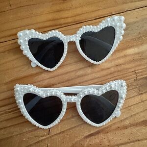 Heart Pearl Sunglasses - White